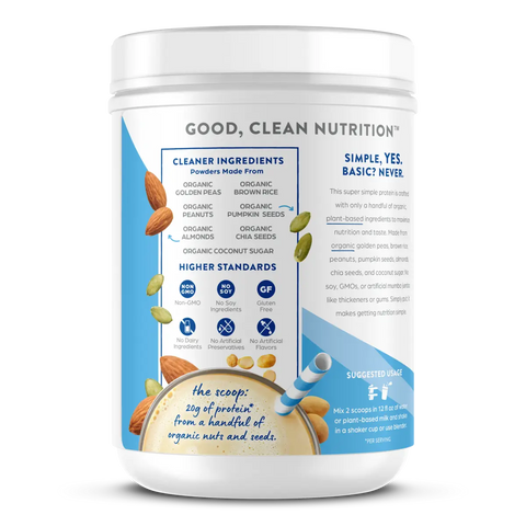 Simple Organic Plant-Based Protein Powder - Creamy Vanilla